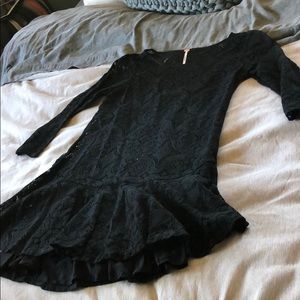 Free people, Black Lace Mini Dress